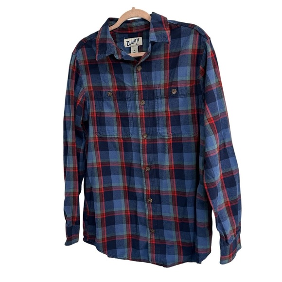 Duluth Trading Slim Fit Plaid Flannel Shirt Size Medium, Button Down. - Picture 1 of 9